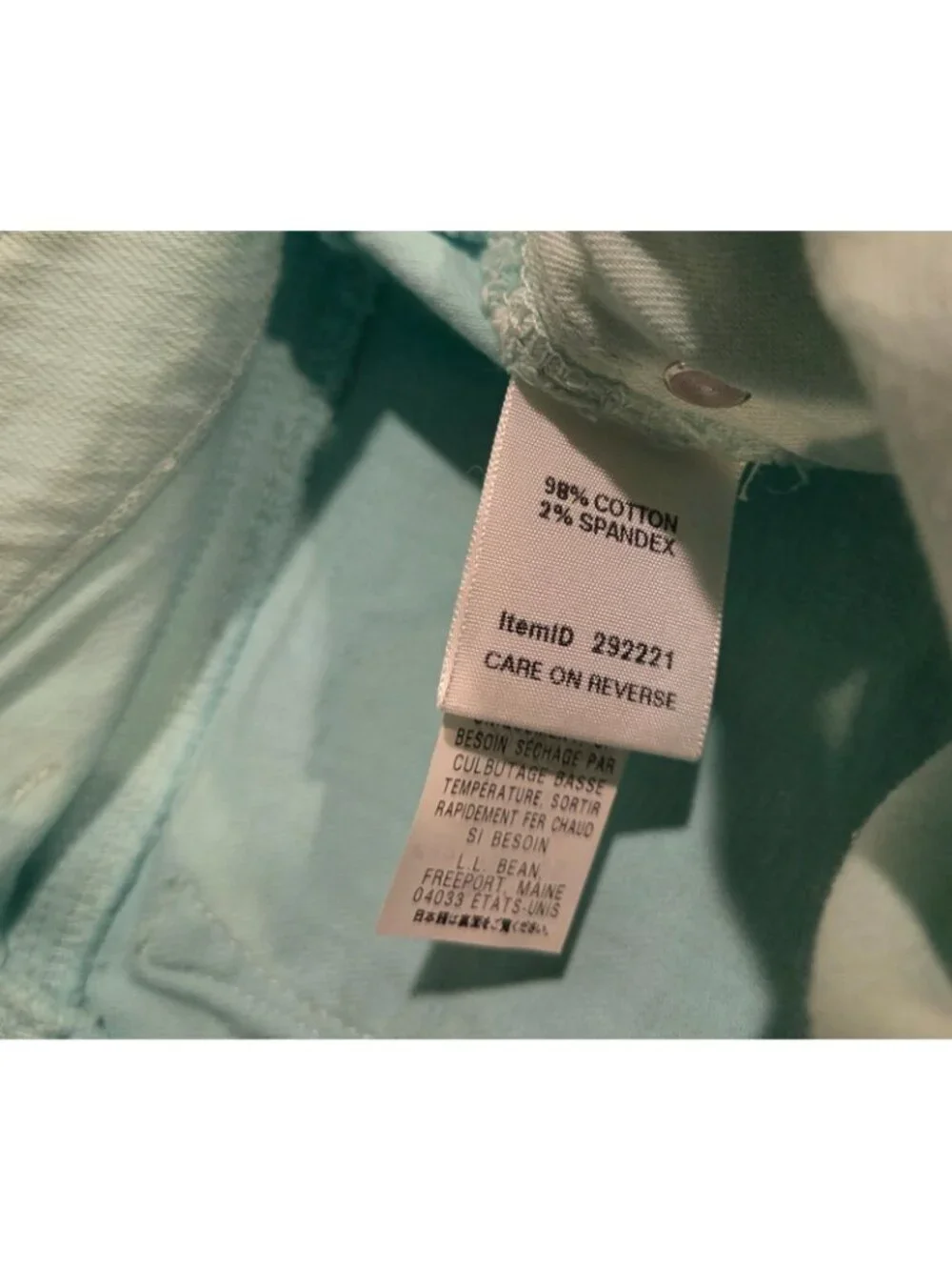 New! L.L. Bean Favorite Fit Jean Skirt Size 6 Petite Aqua Beach Glass Stretch